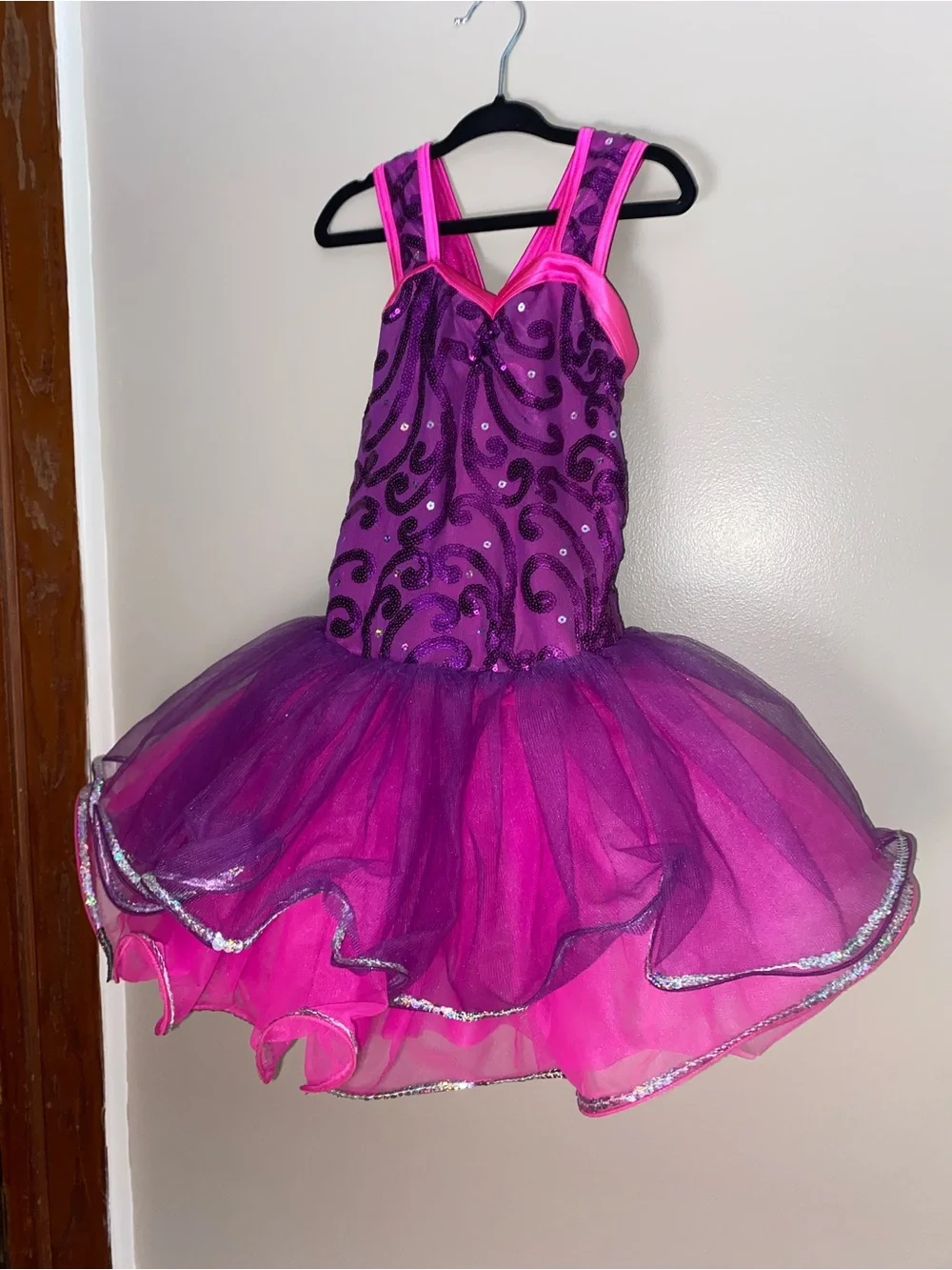 Weissman Hot Pink and Purple Sequin Tutu Dress